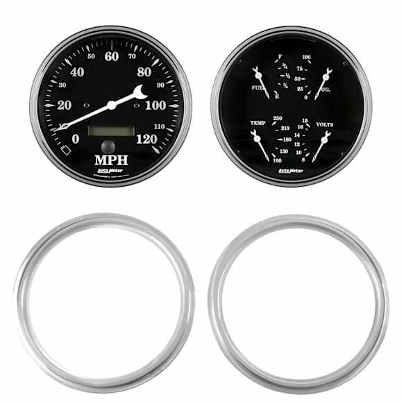 7039-07 Old Tyme Black Direct Fit Dash Kit, 2 Pc, Chevy Truck 47-53, 2 X 5in.