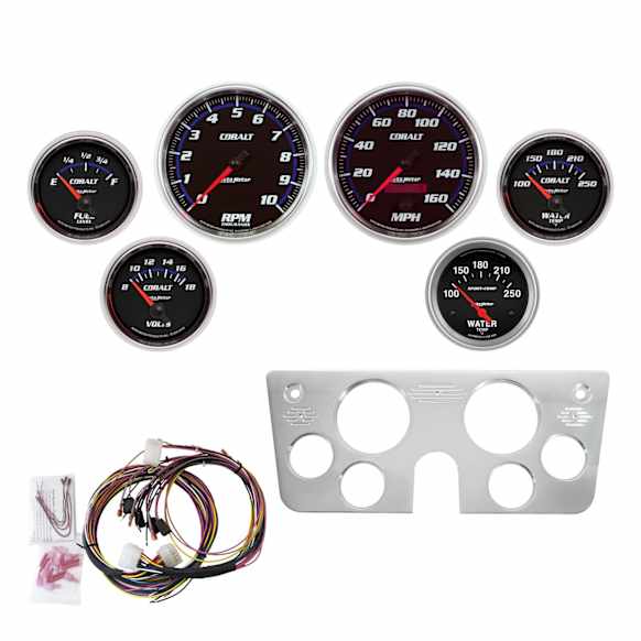 7045-CB Cobalt Direct Fit Dash Kit, Chevy Truck 67-72, Tach/Mph/Fuel/Oilp/Wtmp/Volt.
