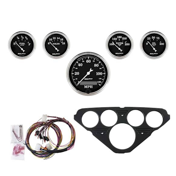 7049-OTB Direct Fit Dash Kit, Chevy Truck 55-59, Mph/Fuel/Oilp/Wtmp/Bat, Otb