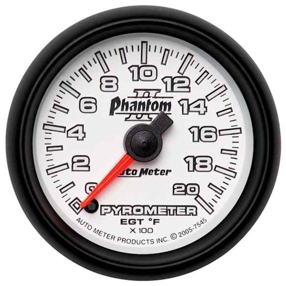 7545 Phantom II Series Gauge, Pyrometer (Egt), 2 1/16in. 2000f, Digital Stepper Motor.