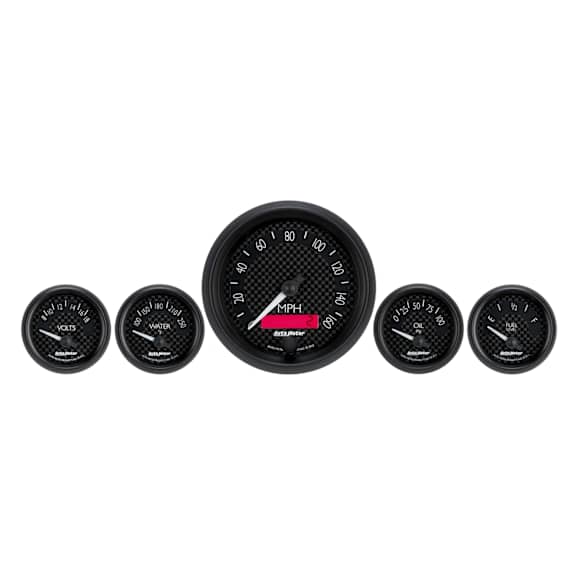 8002 Gauge Kit, 5 Pc. 3 3/8in. & 2 1/16in. Elec. Speedometer, Gt