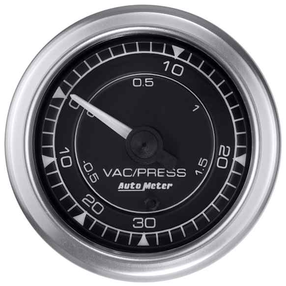 8159 Chrono Series Gauge, Vac/Boost, 2 1/16in. 30Inhg-30Psi, Digital Stepper Motor.