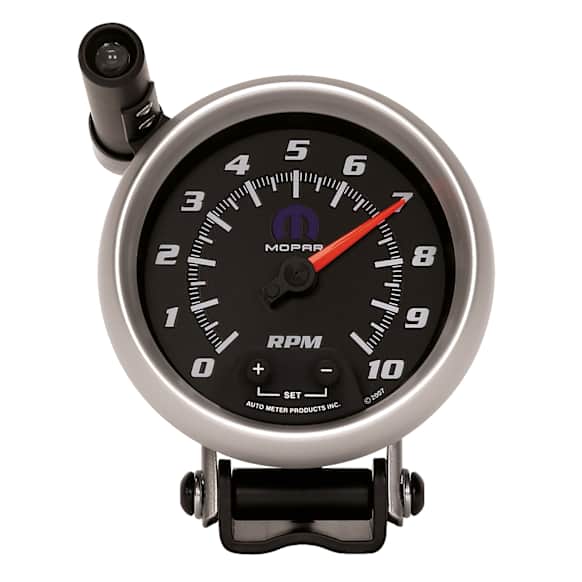 880023 Mopar Series Gauge, Tach, 3 3/4in. 10K Rpm, Pedestal W/ Ext. Quick-Lite, Black