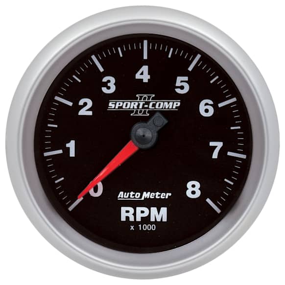 880829 Sport-Comp II Series Gauge, Tachometer, 3 3/8in. 8K Rpm, Spn 190.