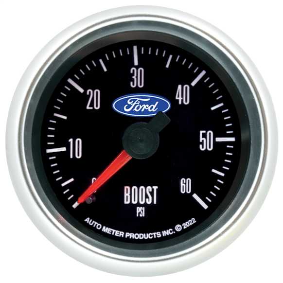 880906 Ford Series Gauge, Boost, 2 1/16in. 60Psi, Mechanical.