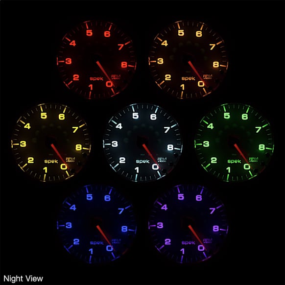 P310228 Spek Series Gauge, Pyro. (Egt), 2 1/16in. 2000f, Stepper Motor W/Peak & Warn, Slvr/Blk.