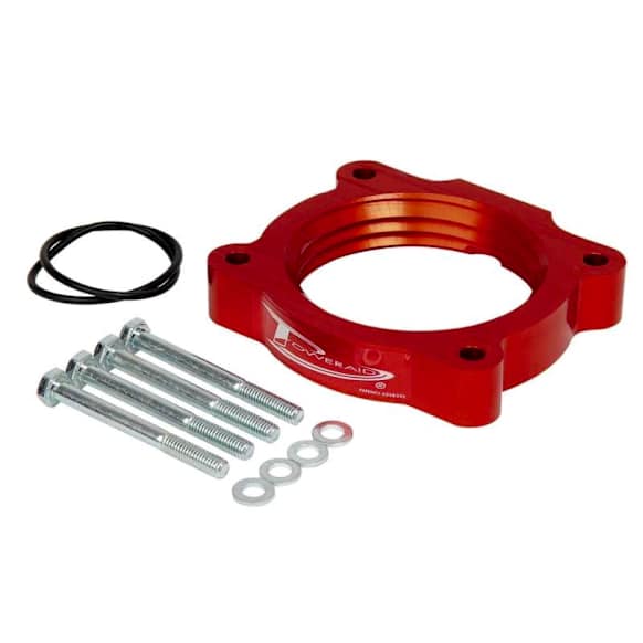 200-585-1 Throttle Body Spacer - Anodized Red, Aluminum, Direct Fit, Sold Individually