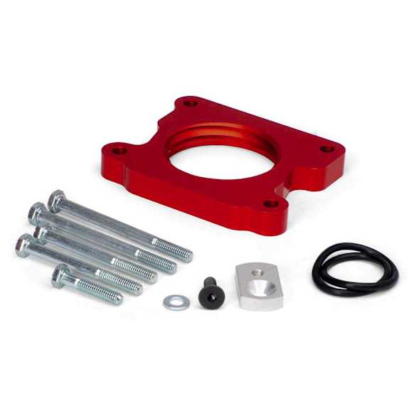 200-589 Throttle Body Spacer - Anodized Red, Aluminum, Direct Fit, Sold Individually