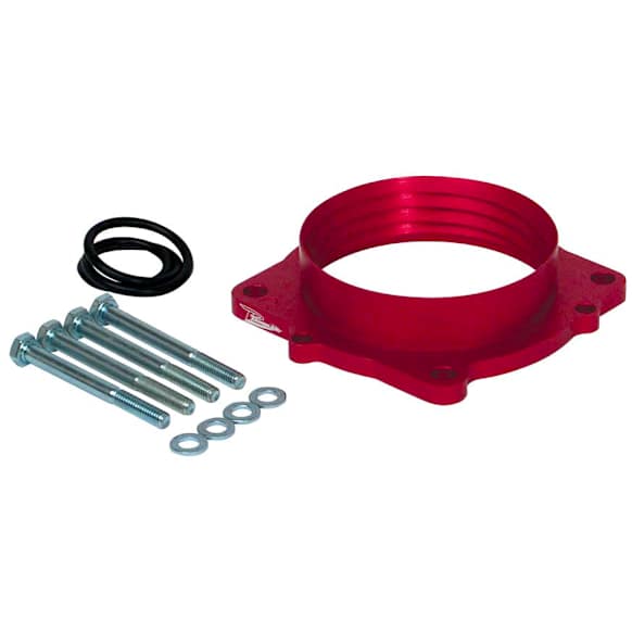 350-532 Throttle Body Spacer - Anodized Red, Aluminum, Direct Fit, Sold Individually