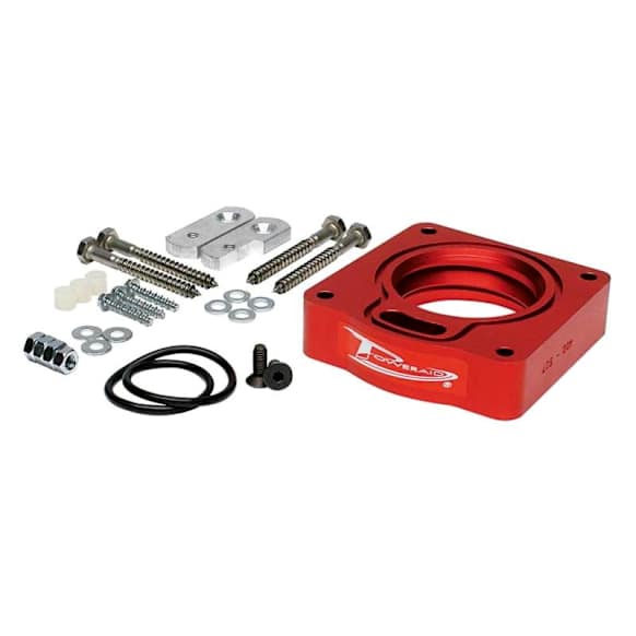 400-507 Throttle Body Spacer - Anodized Red, Aluminum, Direct Fit, Sold Individually