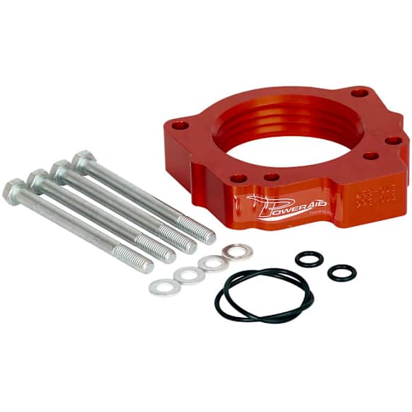 510-537 Throttle Body Spacer - Anodized Red, Aluminum, Direct Fit, Sold Individually