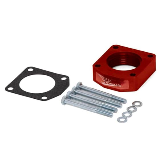 510-608 Throttle Body Spacer - Anodized Red, Aluminum, Direct Fit, Sold Individually