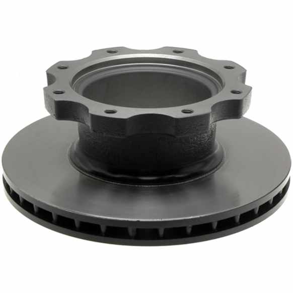 18A2593 Front, Driver or Passenger Side Brake Disc, Plain Surface, 8 Lugs, Gold Series