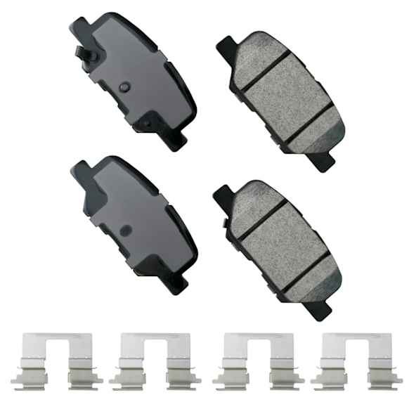 2014 Mazda 3 - Rear Ceramic Brake Pad Set, 2.5L 4Cyl, With Pad Wear Sensor Type Mechanical; With abutment clips; Mexico Production, Pro-ACT Series