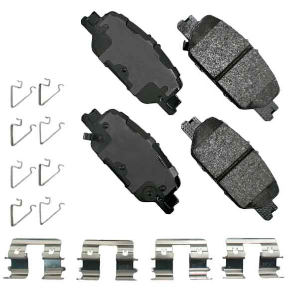 2018 Honda CR-V - Rear Ceramic Brake Pad Set, 2.4L 4Cyl, With Pad Wear Sensor Type Mechanical; With abutment clips, Pro-ACT Series