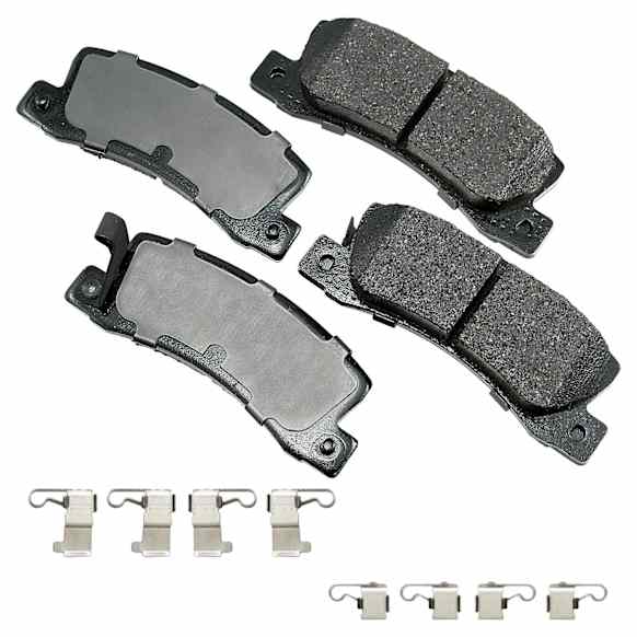 1999 Toyota Solara - Rear Ceramic Brake Pad Set, 3.0L 6Cyl, With Pad Wear Sensor Type Mechanical; With abutment clips, Pro-ACT Series