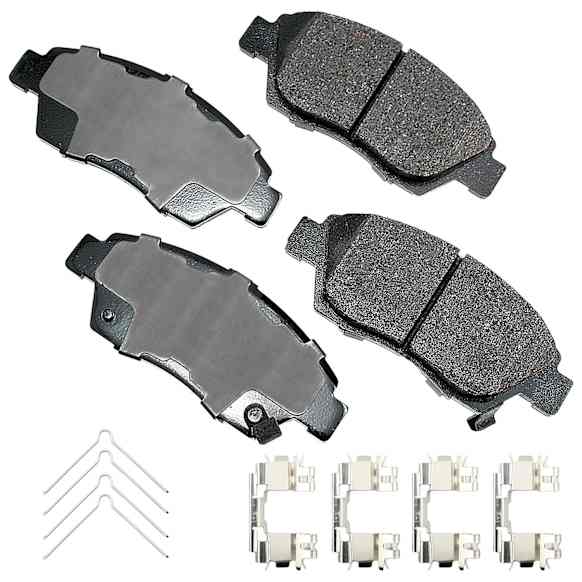 2004 Honda Civic - Front Ceramic Brake Pad Set, 1.7L 4Cyl, With Pad Wear Sensor Type Mechanical; With abutment clips, Pro-ACT Series