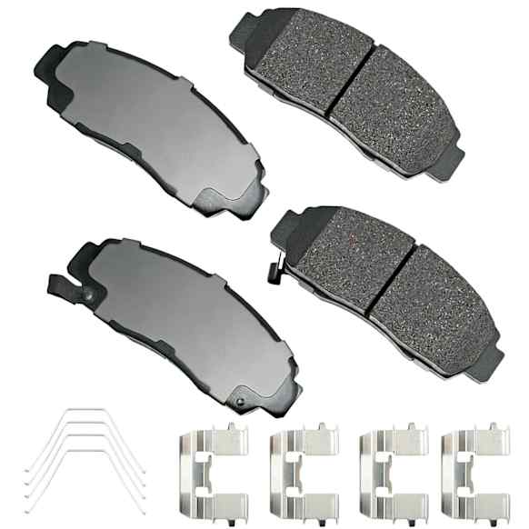 2010 Honda Civic - Front Ceramic Brake Pad Set, 1.8L 4Cyl, With Pad Wear Sensor Type Mechanical; With abutment clips, Pro-ACT Series