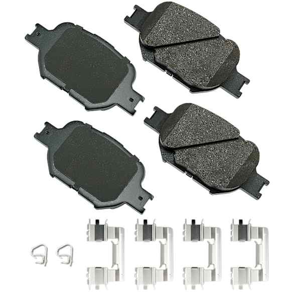 2000 Toyota Celica - Front Ceramic Brake Pad Set, 1.8L 4Cyl, With Pad Wear Sensor Type Mechanical; With abutment clips, Pro-ACT Series