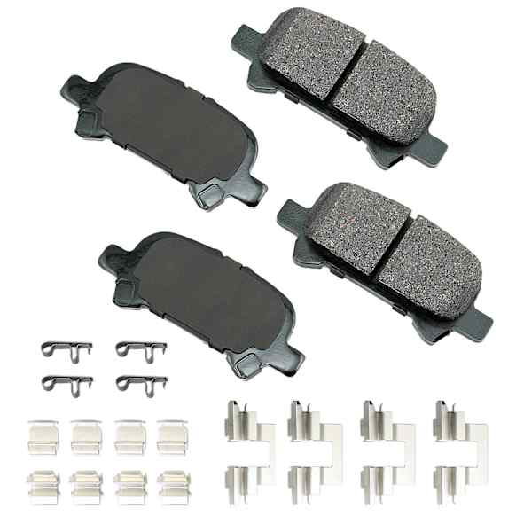 2000 Toyota Camry - Rear Ceramic Brake Pad Set, 3.0L 6Cyl, With Pad Wear Sensor Type Mechanical; With abutment clips; US Production, Pro-ACT Series