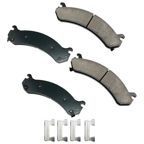 2003 Chevrolet Silverado 1500 HD - Front Ceramic Brake Pad Set, 6.0L 8Cyl, With Pad Wear Sensor Type Mechanical; With abutment clips, Performance Series