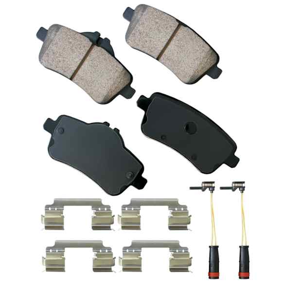 2018 Mercedes Benz CLA45 AMG - Rear Ceramic Brake Pad Set, 2.0L 4Cyl, Contents Includes Electronic Wear Sensor and Premium Stainless Hardware, Euro Series
