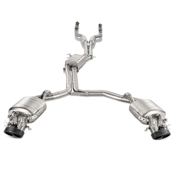 S-AU/TI/4H Evolution Cat-Back Exhaust System, Titanium, Includes Carbon Fiber Exhaust Tips