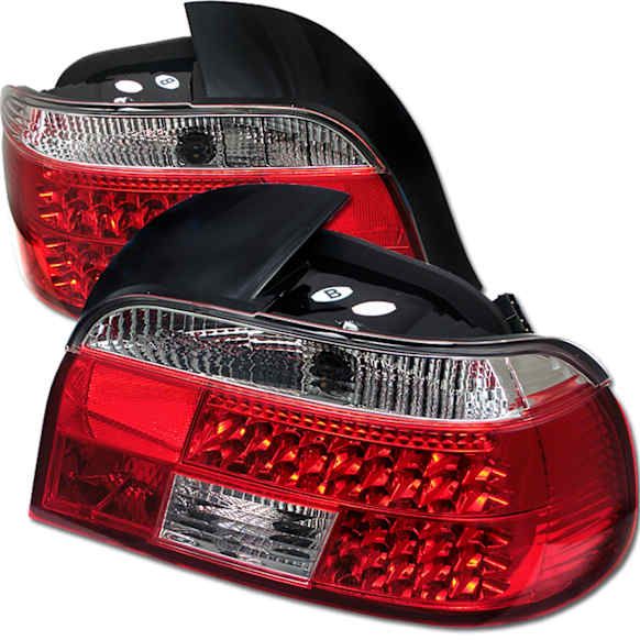 1997 BMW 528i - Driver and Passenger Side LED Tail Light, With bulb(s), Clear Lens, Chrome Interior, LED Series