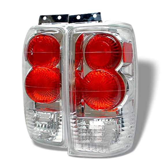 5002839 Driver and Passenger Side Halogen Tail Light, Without bulb(s), Clear Lens, Chrome Interior, Euro Series