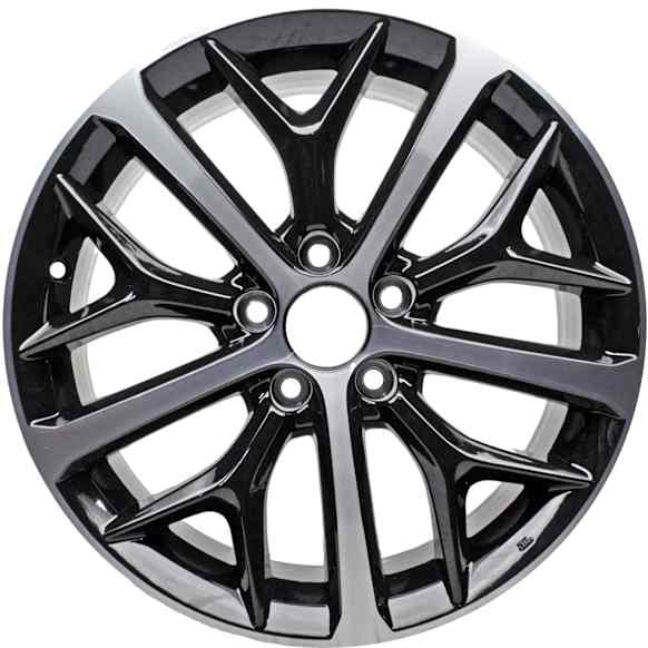 2022 Honda Civic - Wheel, Aluminum, Black, 5 x 4.5 in. Bolt Pattern, 50 mm Offset, 18 in. Wheel Diameter, 15 Spoke, OE Number: 42700TGGAB2