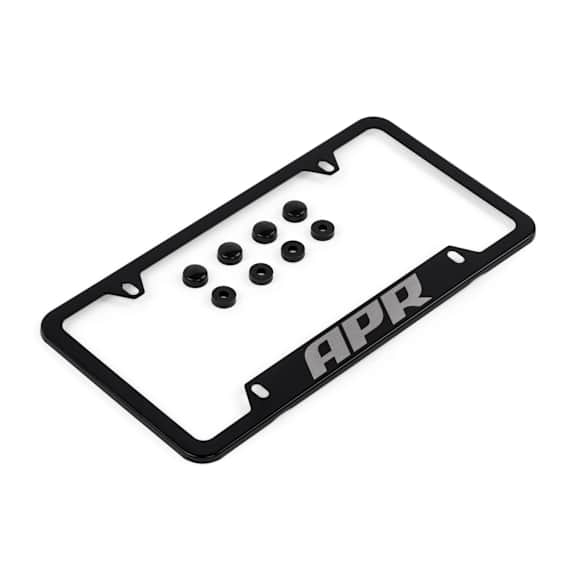 A1000010 License Plate Frame - Thick, Black w/ Hiders