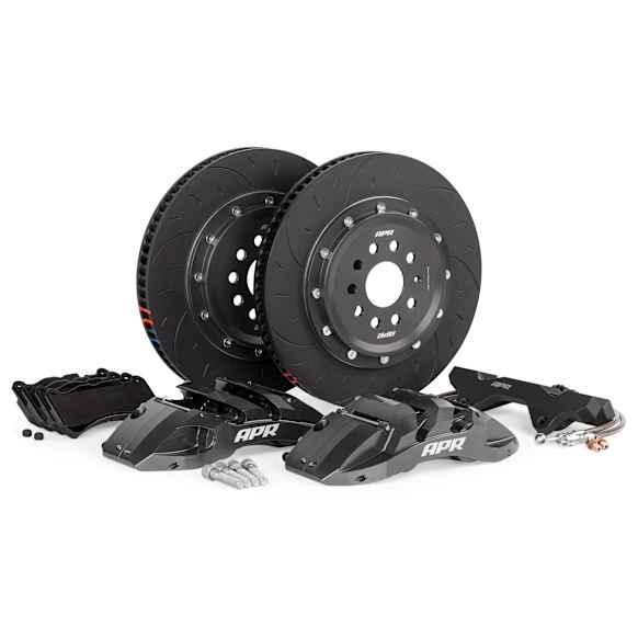 BRK00067 2-Piece Directional Series - 370mm. Slotted, Grey Powdercoated 6-Piston Caliper, 2-Wheel Set   