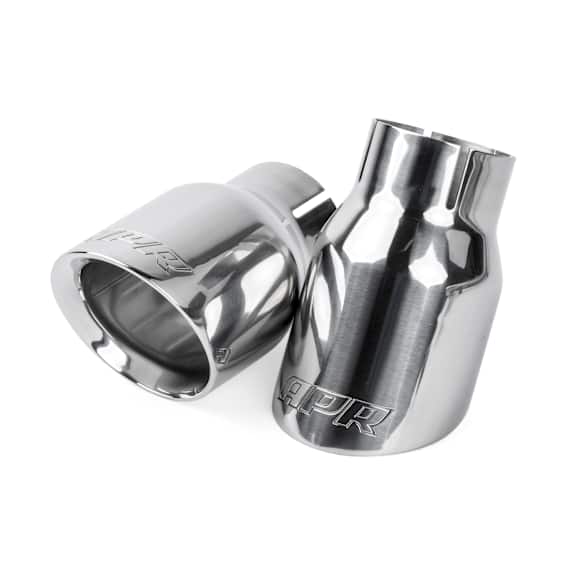 TPK0006 Double-Walled 3.5in. Slash-Cut Tips (Polished Silver) - Set of 2