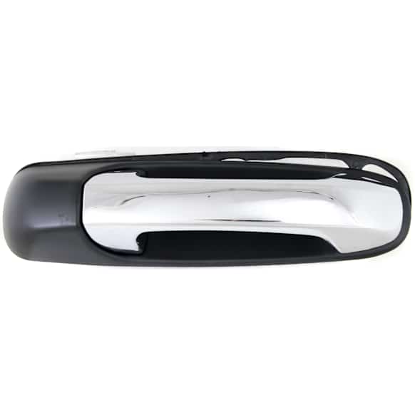 2007 Chrysler Aspen Limited - Front, Passenger Side Chrome Lever with Smooth Black Bezel Exterior Door Handle, Without Key Hole