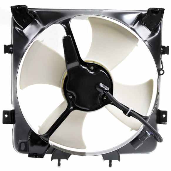 A/C Condenser Fan, Driver Side, Fan Blade, Motor, and Shroud