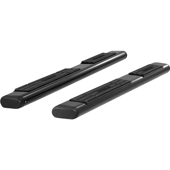 4445007 6in Side Bars Series Nerf Bars Powdercoated Black, Covers Cab Length - Set of 2