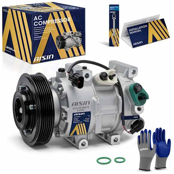 2015 Kia Rio - A/C Compressor, DOHC, GAS, 4-Door, Sedan, With Clutch, 1.6L 4Cyl