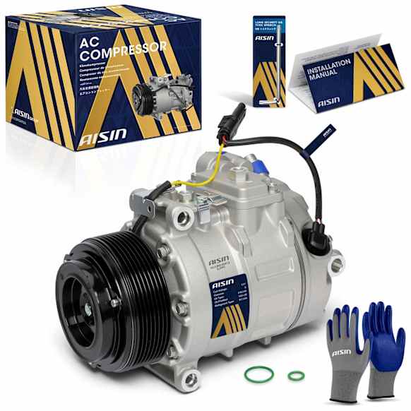 2011 BMW 528i - A/C Compressor, DOHC, GAS, 4-Door, Sedan, 7SBU17C Style, With Clutch, 3.0L 6Cyl