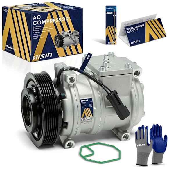 1997 Plymouth Grand Voyager - A/C Compressor, DOHC, GAS, 4-Door, Mini Passenger Van, With 10PA17C Compressor and Clutch, With 6-Groove Pulley, With Clutch, 2.4L 4Cyl