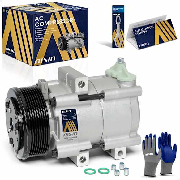 2002 Ford E-350 Super Duty - A/C Compressor, SOHC, GAS, 2-Door, Cutaway Van, FS10 Replacement, FS10 Style, With 8-Groove Pulley, With Clutch, 5.4L 8Cyl