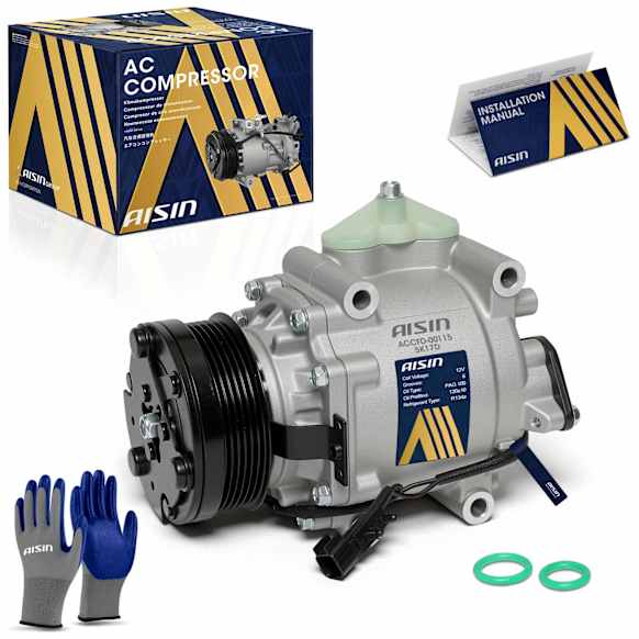 2005 Ford Five Hundred - A/C Compressor, DOHC, GAS, 4-Door, Sedan, With Scroll Compressor, With 6-Groove Pulley, With Clutch, 3.0L 6Cyl