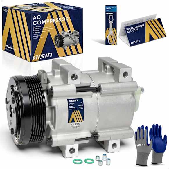 2000 Mercury Mountaineer - A/C Compressor, OHV, GAS, 4-Door, Sport Utility, FS10 Style, With 12 O'Clock Coil, With Clutch, 5.0L 8Cyl