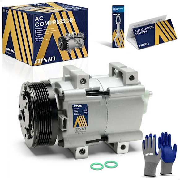 2006 Ford Taurus - A/C Compressor, OHV, FLEX, 4-Door, Sedan, FS10 Style, With Clutch, 3.0L 6Cyl