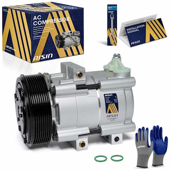 2003 Ford F-450 Super Duty - A/C Compressor, OHV, DIESEL, 4-Door, Cab & Chassis - Crew Cab, FS10 Style, With 8 Grooves, With Clutch, 6.0L 8Cyl