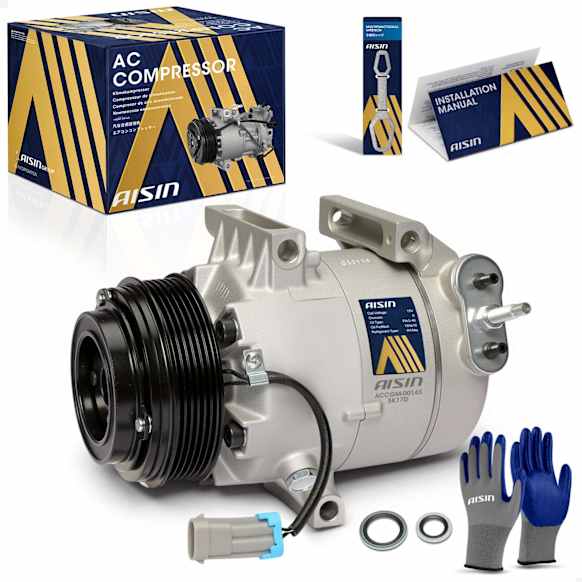 2005 Chevrolet Malibu - A/C Compressor, OHV, GAS, 4-Door, Sedan, With CVC Compressor and Clutch, With 6-Groove Pulley, With Clutch, 3.5L 6Cyl