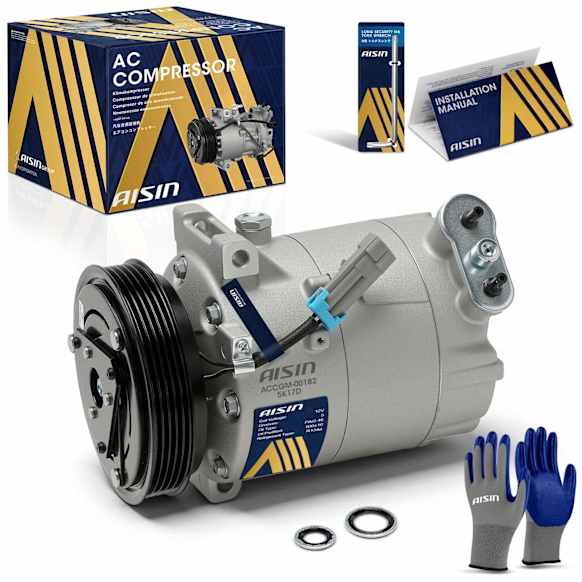 2007 Saturn Sky - A/C Compressor, DOHC, GAS, 2-Door, Convertible, With PXV16 Compressor and Clutch, With 5-Groove Pulley, With Clutch, 2.4L 4Cyl