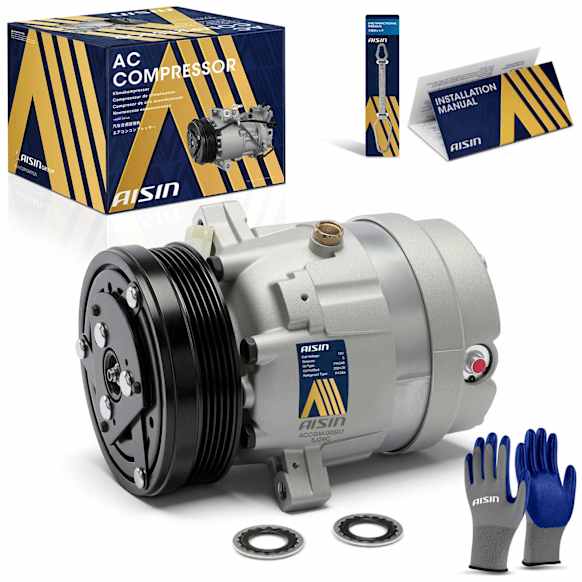 1996 Chevrolet Cavalier - A/C Compressor, OHV, GAS, 4-Door, Sedan, 5/8 Suction Port, With Clutch, 2.2L 4Cyl