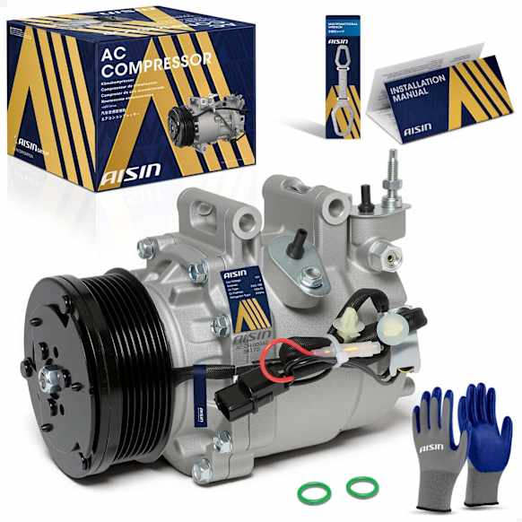 2007 Honda Civic - A/C Compressor, SOHC, GAS, 4-Door, Sedan, With TRSE07 Compressor; With Clutch; With 7-Groove Pulley, With Clutch, 1.8L 4Cyl