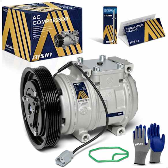 1998 Honda Accord - A/C Compressor, SOHC, GAS, 2-Door, Coupe, With 10PA17C Compressor, With 6-Groove Pulley, With Clutch, 2.3L 4Cyl