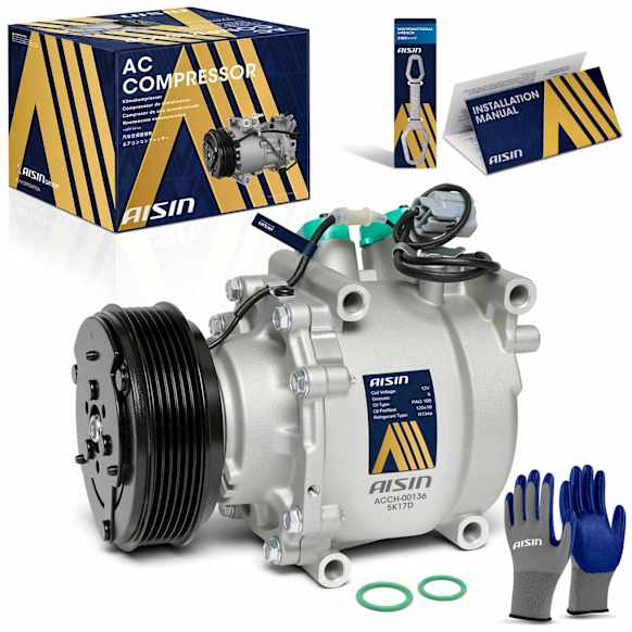 2001 Honda Civic - A/C Compressor, SOHC, GAS, 4-Door, Sedan, With Clutch, 1.7L 4Cyl